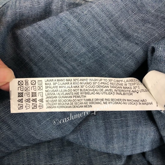 Zara Chambray Boho Denim Dress Tunic Small - Picture 7 of 8